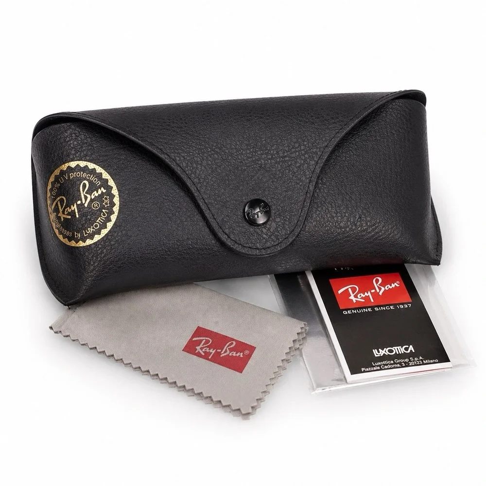 Ray-Ban Luxottica Black Sunglasses Eyeglasses Hard Case Snap Closure Cloth